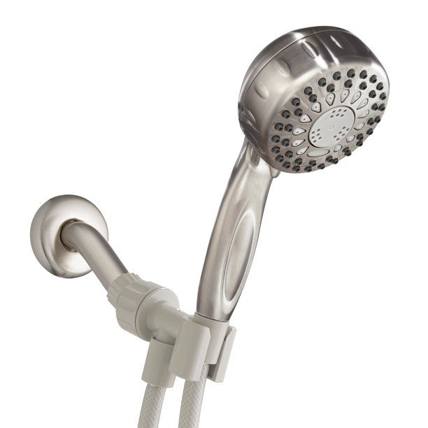 Photo 1 of  Waterpik Power Spray Plus Shower Head - 5 Spray Settings Brushed Nickel
