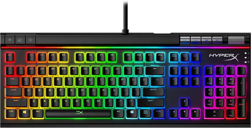 Photo 1 of HyperX Alloy Elite 2 – Mechanical Gaming Keyboard, Software-Controlled Light & Macro Customization, ABS Pudding Keycaps, Media Controls, RGB LED Backlit, Linear Switch, HyperX Red
