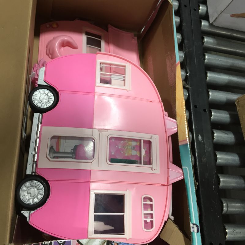 Photo 2 of Na Na Na Surprise Kitty-Cat Camper Playset, Pink Toy Car Vehicle for Fashion Dolls with Cat Ears & Tail, Opens to 3 Feet Wide for 360 Play, 7 Play Areas, Accessories, Gift for Kids Ages 5 6 7 8+ Years