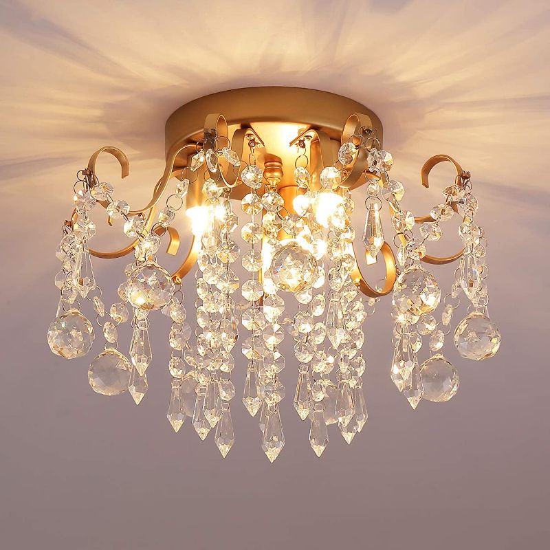 Photo 1 of  Crystal Chandelier Ceiling Light Fixture for Bedroom,Hallway, Entryway 