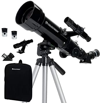Photo 1 of Celestron - 70mm Travel Scope - Portable Refractor Telescope - Fully-Coated Glass Optics - Ideal Telescope for Beginners - BONUS Astronomy Software Package