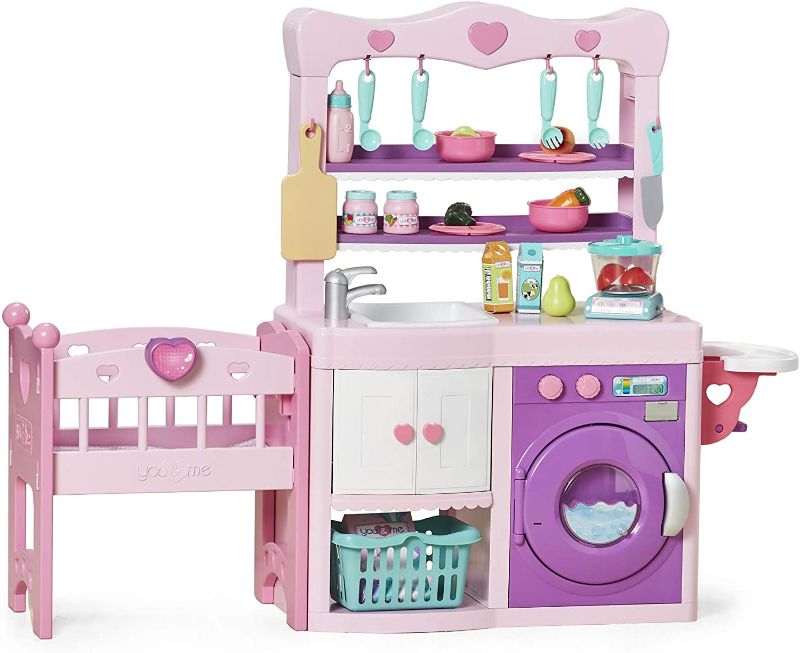 Photo 1 of You & Me Complete Care Center Baby Doll Kitchen and Crib Playset with Appliances and Accessories, for Ages 3-6
