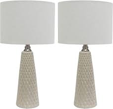 Photo 1 of Decor Therapy MP1631 Set of Two Jameson Textured Ceramic Table Lamps, Ivory
