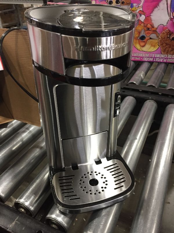 Photo 2 of Hamilton Beach Scoop Single Serve Coffee Maker, Fast Brewing, Stainless Steel (49981A)
