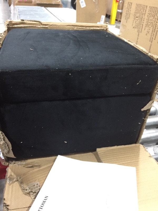 Photo 1 of Black Velvet Ottoman