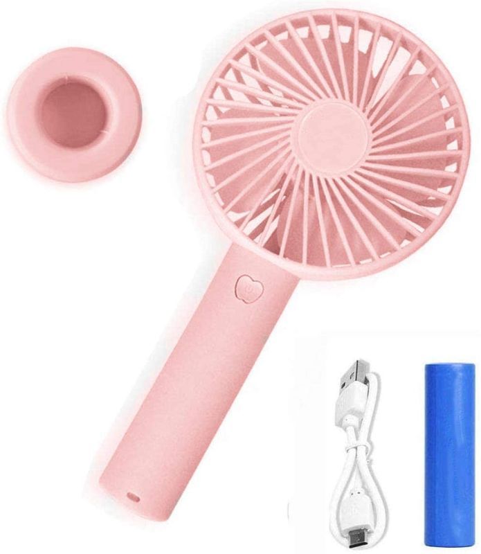 Photo 1 of Mini Handheld Fan, Small Portable Handheld Fan with Charging Dock / 1200mAh USB Desktop Fan Rechargeable Battery Operated Personal Cooling Fan for Office Outdoor Travel set of 2