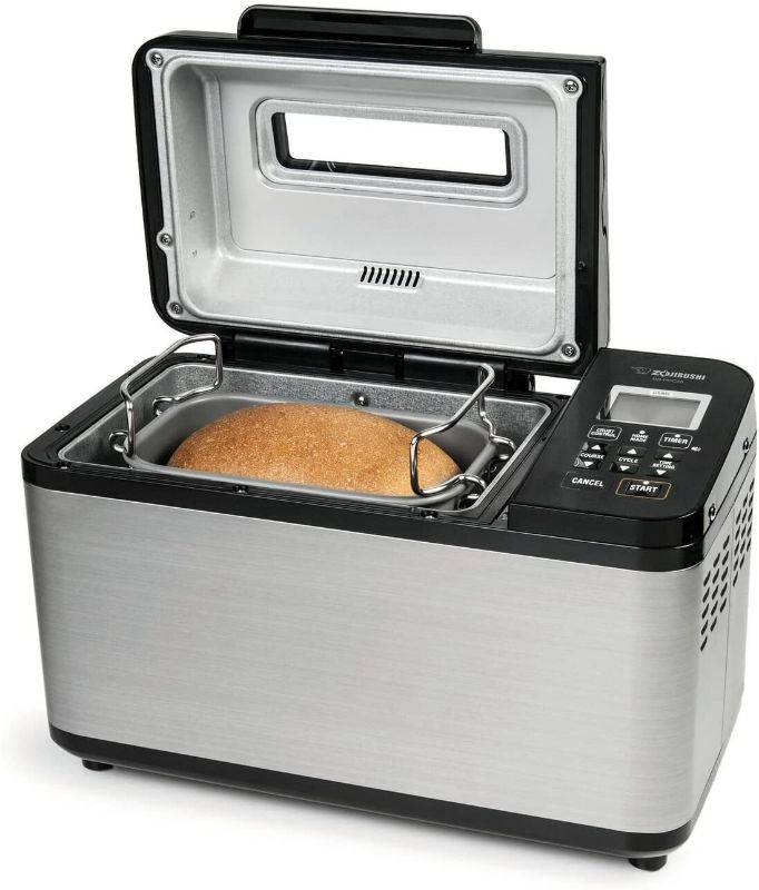 Photo 2 of Zojirushi Home Bakery Virtuoso Plus Breadmaker, 2 lb. loaf of bread, Stainless Steel/Black