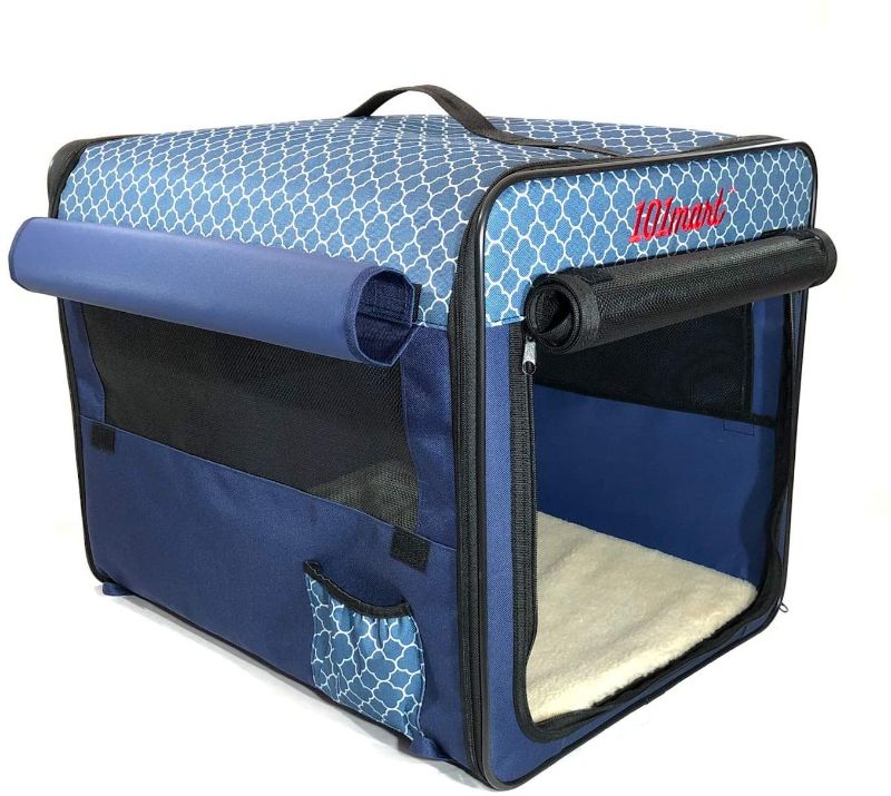 Photo 1 of 101mart Premium Soft-Sided Foldable Dog Crate | Portable Pet Kennel and Tent for Home and On The Go | Made from Heavy-Duty Water-Resistant Canvas Fabric | Perfect for Indoor and Outdoor Use