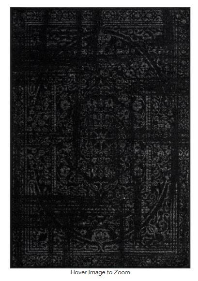 Photo 1 of Arlena Distressed Persian Medallion Black 7'8''x9'6'' ft. Area Rug
