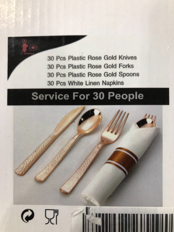 Photo 1 of 30 pcs plastic rose gold knives