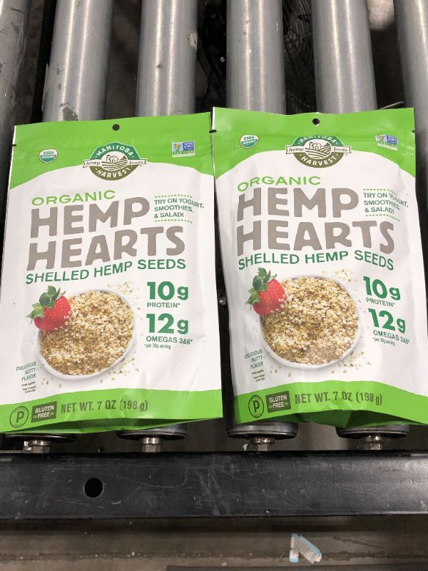 Photo 2 of (2 pack) MANITOBA HARVEST ORGANIC HEMP HEARTS SHELLED SEEDS WITH 10G PROTEIN & 12G OMEGAS PER SERVING, NON-GMO, GLUTEN FREE, 7 OUNCE, BEST BY 9/30/2022
