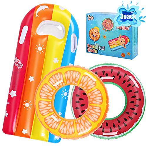 Photo 1 of Biulotter Swimming Rings for Kids Fruit Pool Float, Swim Tube Ring, Inflatable Pool Floats Swim Pool Party Inner Tube for Kids, 3 Style Summer Pool Toy for Fun
