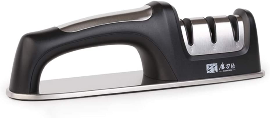 Photo 1 of 3-Stage 2-in-1 Knife Sharpener 2020 Kitchen Knife Accessories: Chef Knife Sharpener Euro-American and Asian Style Knives - Knife Restore Sharpening Tool With Non-Slip Bottom