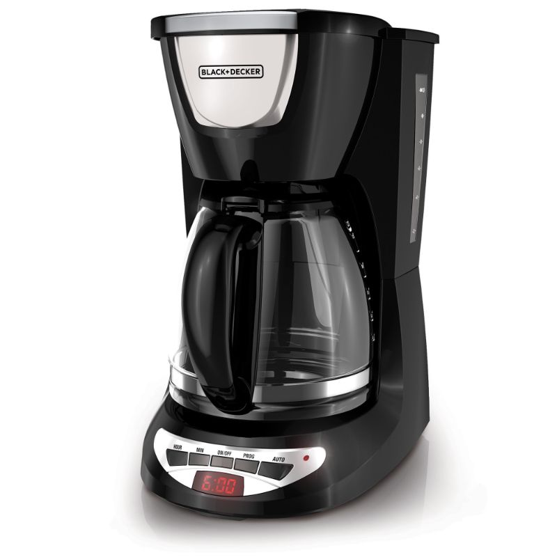 Photo 1 of Black & Decker 12 Cup Programmable Black & Stainless Steel Coffee Maker with Glass Carafe
