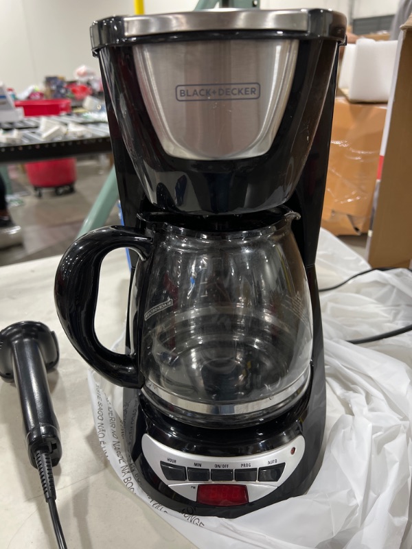 Photo 2 of Black & Decker 12 Cup Programmable Black & Stainless Steel Coffee Maker with Glass Carafe
