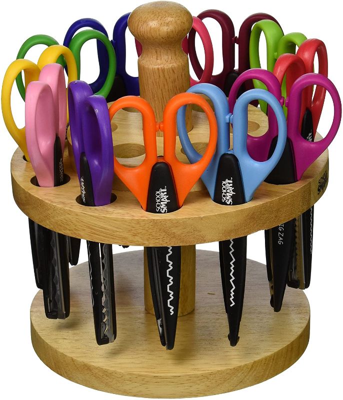 Photo 1 of School Smart Paper Edger Scissors, 6-1/2 x 2-1/2 Inches, Assorted Colors, Set of 12
