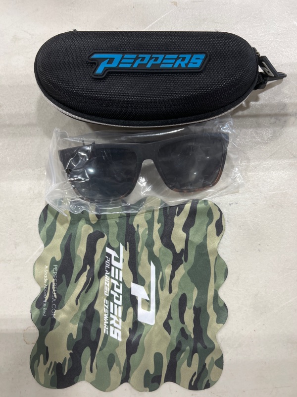 Photo 2 of Peppers Polarized Sunglasses Dividend Black Fade to Tortoise with Smoke Lens