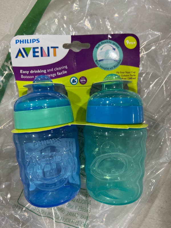 Photo 1 of Philips Avent My Easy Sippy Cup with Soft Spout and Spill-Proof Design, Blue/Green, 9oz, 2pk