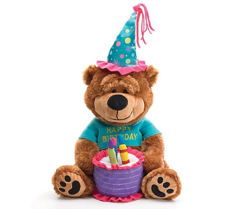 Photo 1 of Adorable Happy Birthday Teddy Bear with Cake That Plays "Happy Birthday to You"