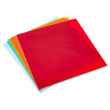 Photo 1 of 6 Pack Cast Acrylic Board Sheet Plexiglass 12x12 Inch, 6 Translucent Colors for Display & Arts and Crafts