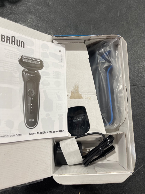 Photo 2 of Braun Series 5 5020cs Electric Razor for Men Foil Shaver with Beard Trimmer, Rechargeable, Wet & Dry with EasyClean, Black, 5 Piece Set
