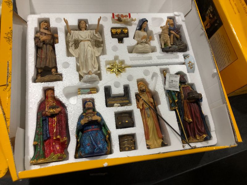 Photo 3 of 16 Piece Deluxe Edition Christmas Nativity Set with Real Frankincense Gold and Myrrh - 7 inch Scale
