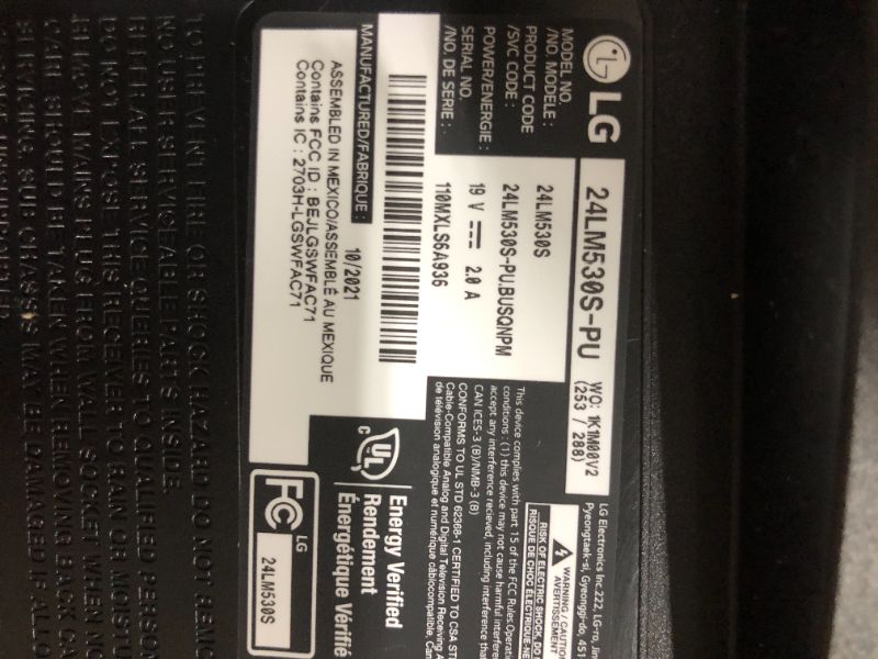 Photo 1 of LG 24" HD Smart TV with webOS 3.5 (2020 Model)
