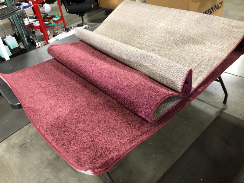 Photo 2 of 4ft x 12ft cranberry area rug 