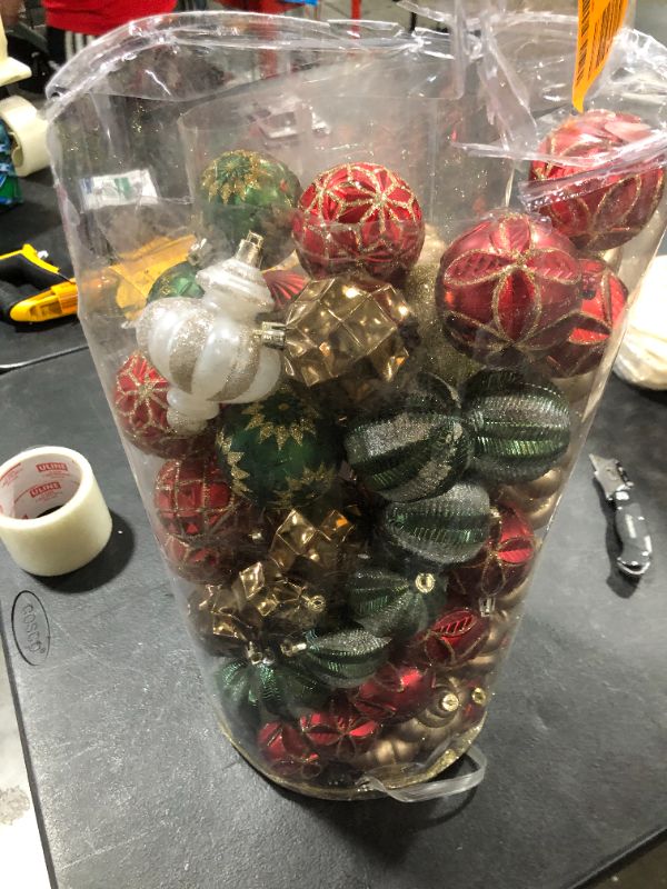 Photo 1 of 101 Piece Christmas Tree Ball, Xmas Tree Ornaments Set, Shatterproof Decorative, Seasonal Decorations, Balls for Holiday and Party Set
