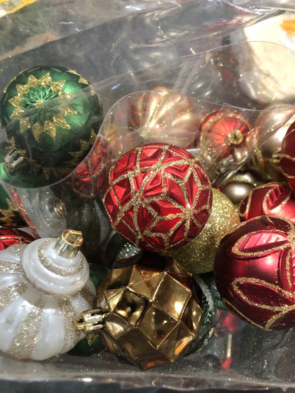 Photo 2 of 101 Piece Christmas Tree Ball, Xmas Tree Ornaments Set, Shatterproof Decorative, Seasonal Decorations, Balls for Holiday and Party Set
