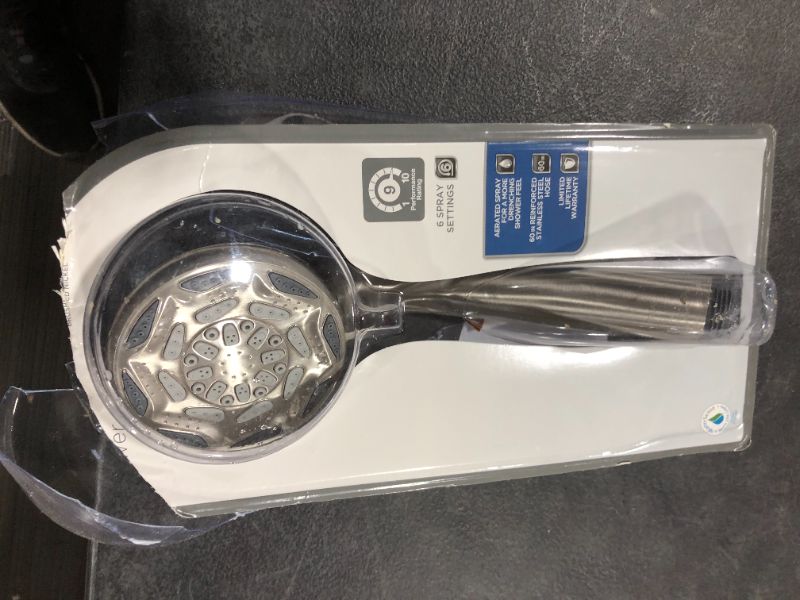 Photo 2 of 6-Spray 4 in. Wall Mount Handheld Shower Head in Brushed Nickel by Glacier Bay
