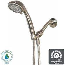Photo 1 of 6-Spray 4 in. Wall Mount Handheld Shower Head in Brushed Nickel by Glacier Bay
