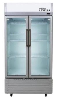 Photo 1 of 16.0 cu. ft. Commercial Upright Display Refrigerator 2-Glass Door Beverage Cooler in Silver
