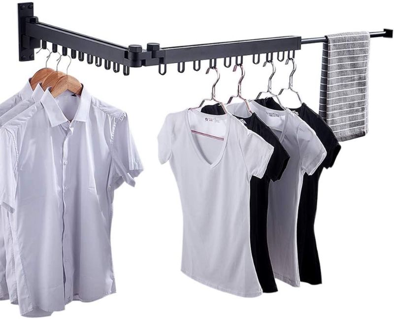 Photo 1 of Bakala Wall Mounted Space-Saver, Clothes Drying Rack, Retractable Fold Away Clothes Dry Racks, Easy to Install