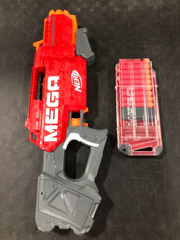 Photo 2 of NERF Mega Motostryke Motorized 10-Dart Blaster -- Includes 10 Official Mega Darts and 10-Dart Clip -- for Kids, Teens, Adults
PRIOR USE.