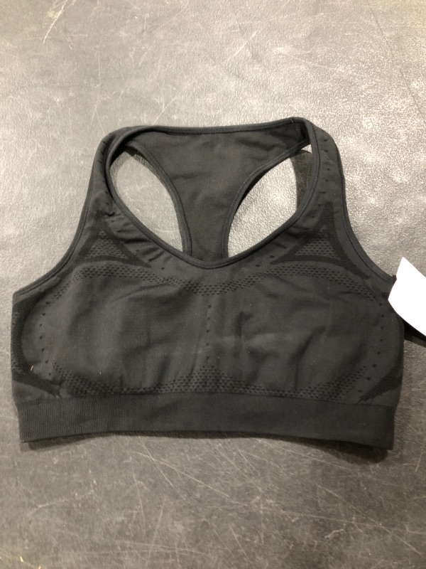 Photo 1 of WOMEN'S HANES BLACK SPORTS BRA, SIZE LARGE.