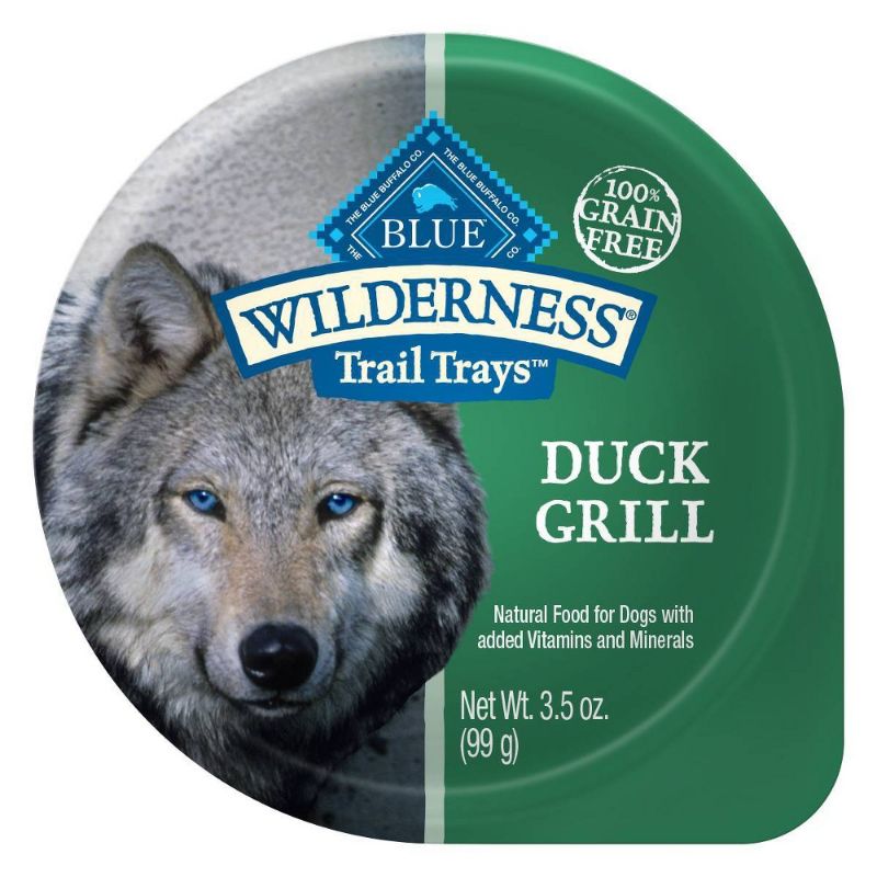 Photo 1 of Blue Buffalo Blue Wilderness Trail Trays Duck Grill Wet Dog Food, 3.5 Oz. 12 pck
exp 02/28/22