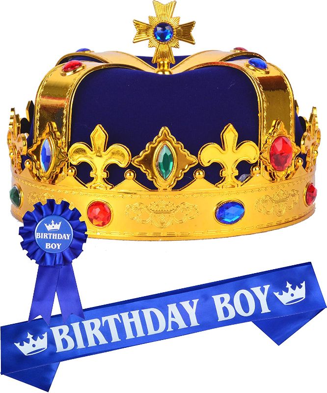 Photo 1 of Birthday King Crown and Sash for Boy,Birthday Boy Prince Crown Sash and Pin for Boy,It’s My Birthday King Crown Kids,Birthday Boy Gifts,Birthday Crown King Birthday Party Decoration,Birthday Boy
