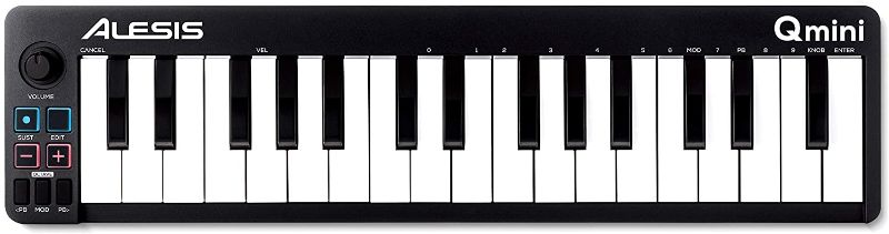 Photo 1 of Alesis Qmini - Portable 32 Key USB MIDI Keyboard Controller with Velocity Sensitive Synth Action Keys
