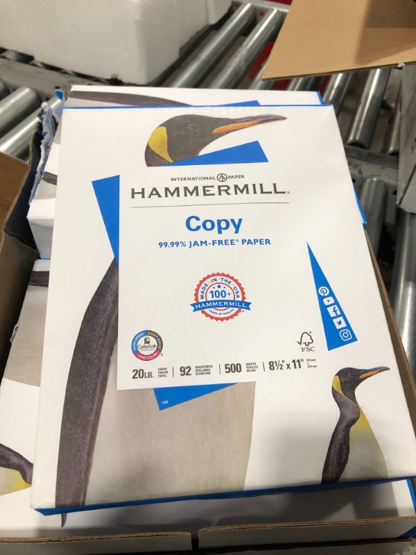 Photo 2 of Hammermill Printer Paper, 20 Lb Copy Paper, 8.5 x 11 – 8 Ream (4,000 Sheets) – 92 Bright, Made in the USA
