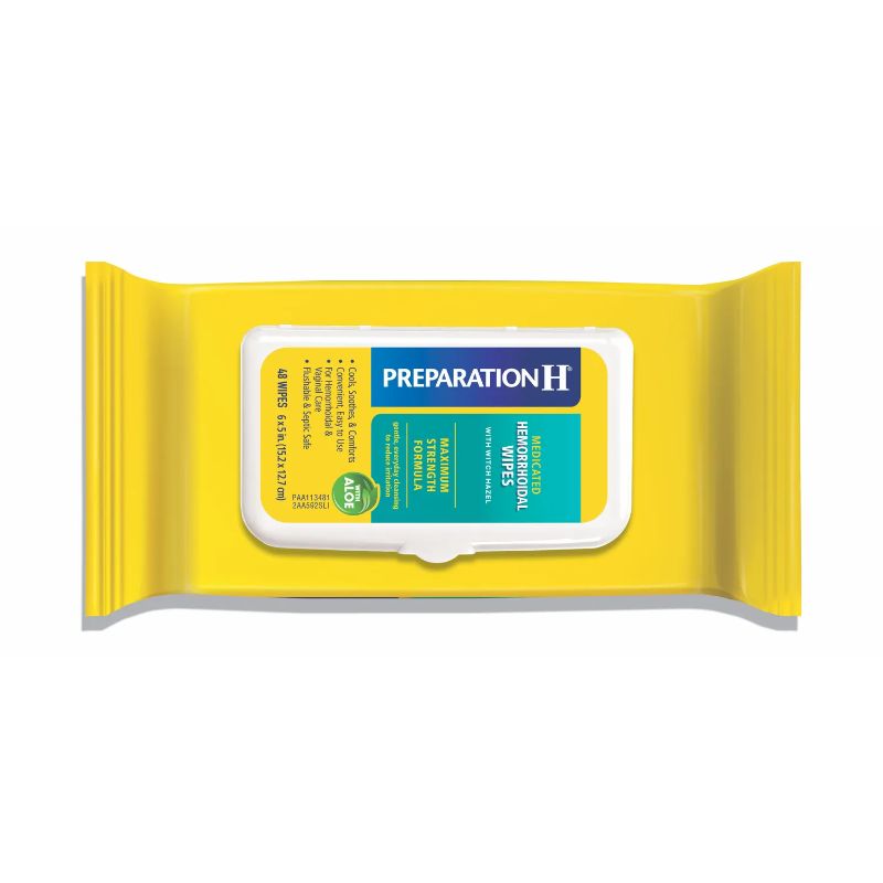 Photo 1 of 2 PACK- Preparation H Flushable Medicated Hemorrhoidal Wipes with Witch Hazel & Aloe - 48 ct -- BEST BY 07/22
