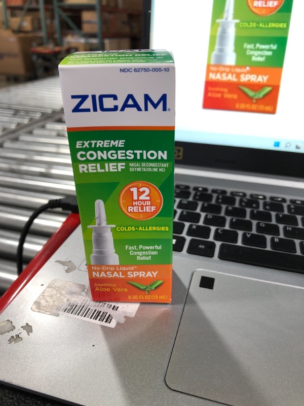 Photo 2 of Zicam Extreme Congestion Relief No-Drip Nasal Spray with Soothing Aloe Vera 0.5 oz- BEST BY 03/23
