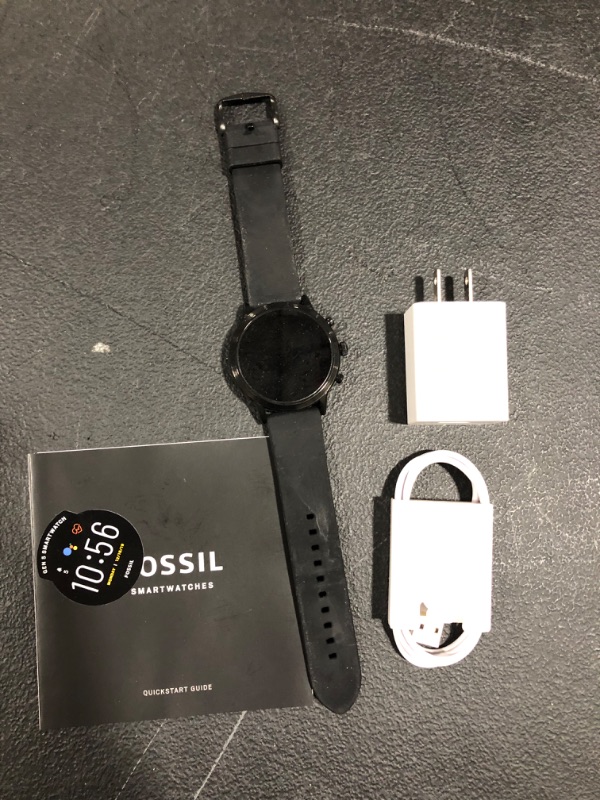 Photo 2 of Fossil Carlyle Gen 5 Silicone Strap Smart Watch, 44mm in Black at Nordstrom