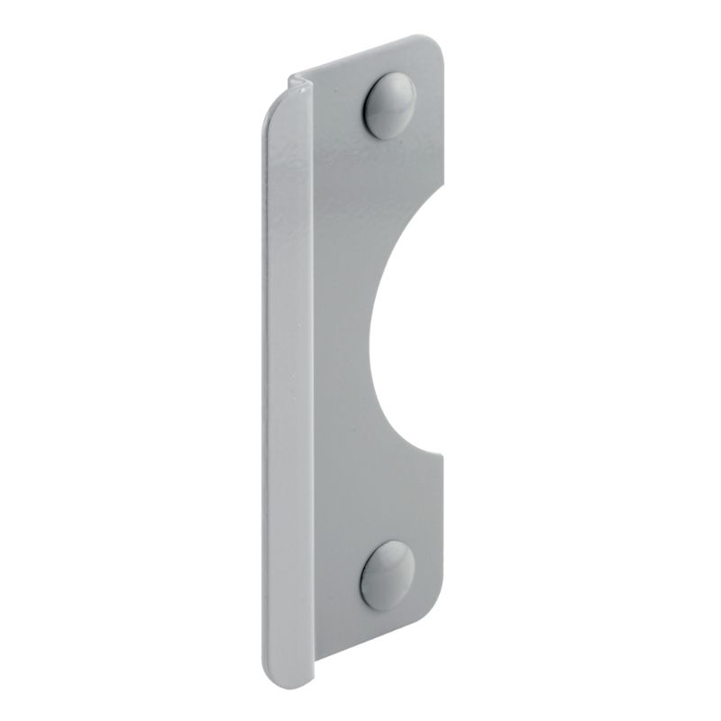 Photo 1 of 6 in. Gray-Painted Steel Latch Shield with 5/16 in. Offset and a Radius Cutaway to Fit 2-3/8 in. Backsets