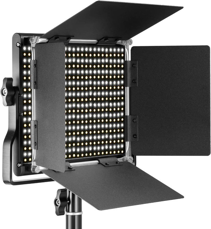 Photo 1 of Neewer Professional Metal Bi-Color LED Video Light for Studio, YouTube, Product Photography, Video Shooting, Durable Metal Frame, Dimmable 660 Beads, with U Bracket and Barndoor, 3200-5600K, CRI 96+