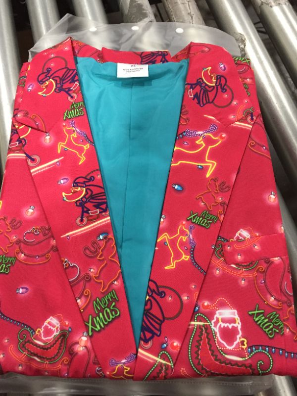 Photo 1 of Windcream Christmas Suit for Men Ugly Funny Costume Adults Men’s Xmas Party Outfit Includes Jacket Pants XL