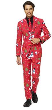 Photo 1 of Windcream Christmas Suit for Men Ugly Funny Costume Adults Men’s Xmas Party Outfit Includes Jacket Pants XL