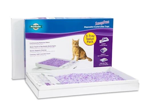 Photo 1 of 3 PACK ScoopFree by PetSafe Pack 3 Disposable Crystal Lavender Litter Tray for Cats, 1.6 fl. oz.