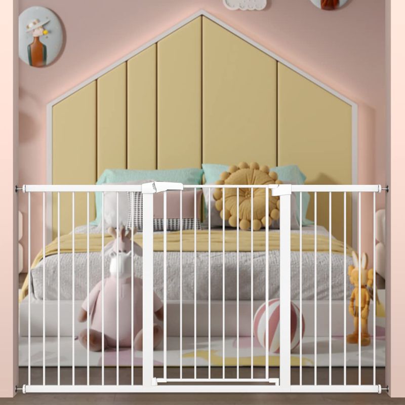 Photo 1 of Extra Tall Baby Gate Stand 38" Tall - Extra Long Large Walk Through Pet Gate for Kids or Pets - Metal Pressure Mounted Safety Gate 68.11"-70.87" Wide
