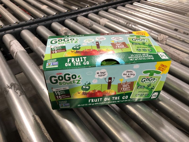 Photo 2 of GoGo squeeZ Fruit on the Go Variety Pack, Apple Apple & Apple Cinnamon, 3.2 oz. (20 Pouches) - Tasty Kids Applesauce Snacks - Gluten Free Snacks for Kids - Nut & Dairy Free - Vegan Snacks
